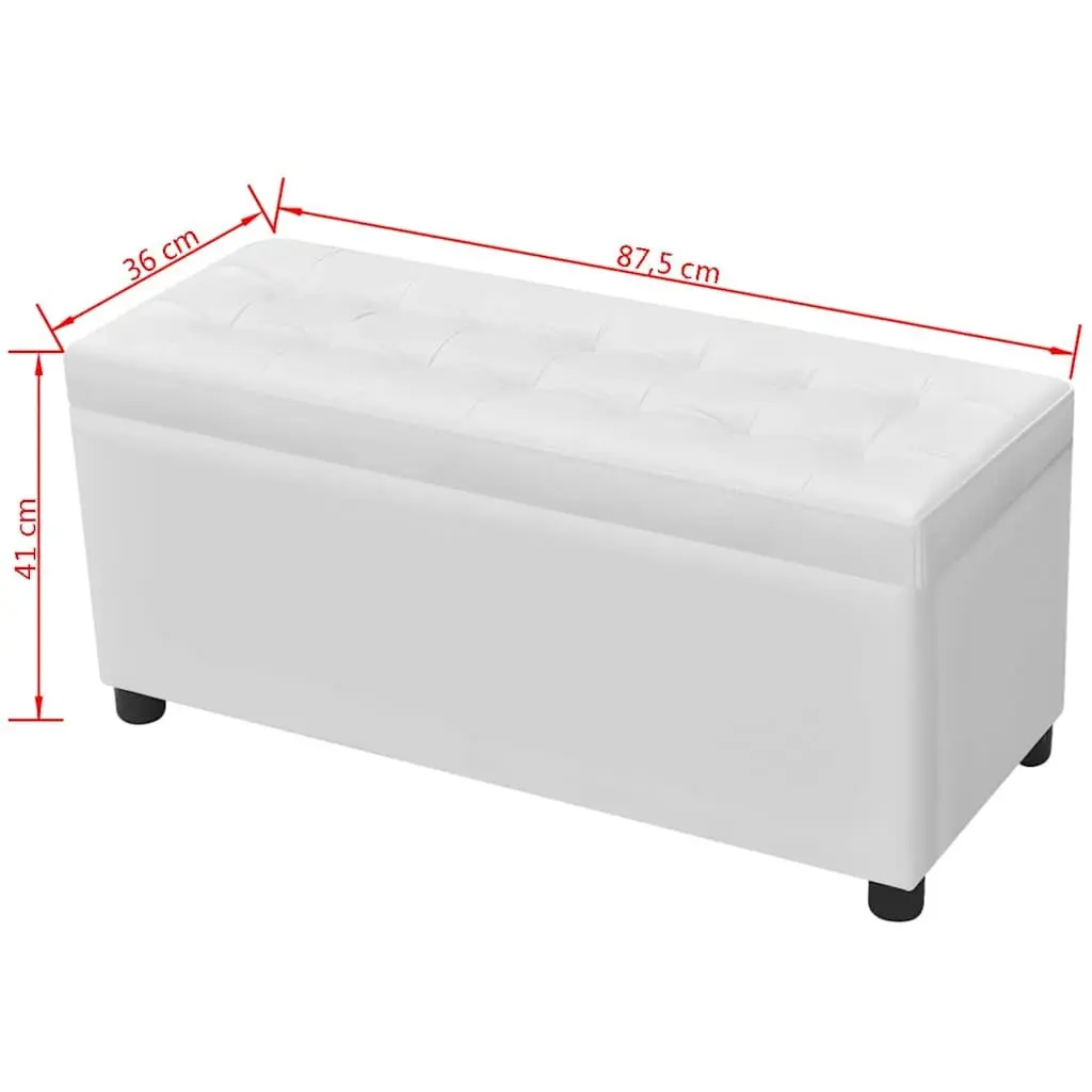 White Storage Ottoman with Hidden Compartment