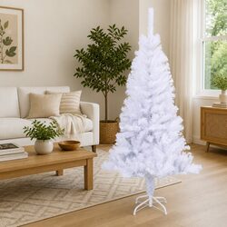 White Artificial Christmas Tree 150cm 380 Branches with Stand Indoor Outdoor