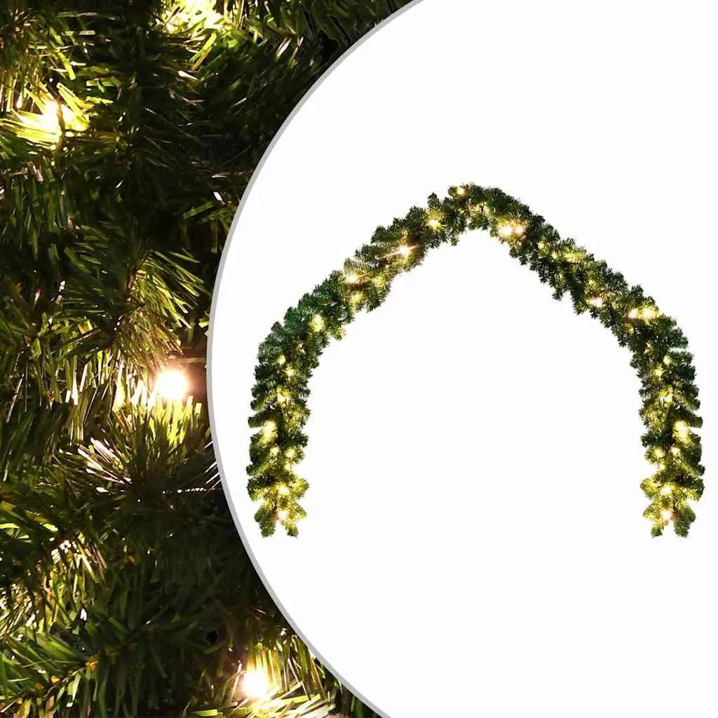 LED Christmas Garland 5m Green Flexible Indoor Outdoor Holiday Decoration for Stair Handrail