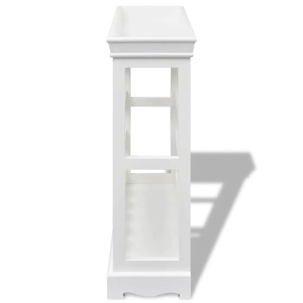 Wine Cabinet White 24 Bottle Storage Rack with Four Shelves and Top Tray for Glassware