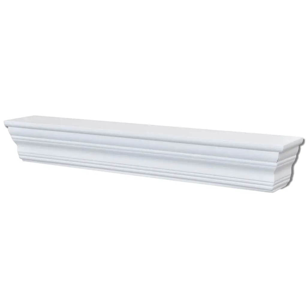 Wall Shelves Baroque Style White Floating Storage 2 Piece