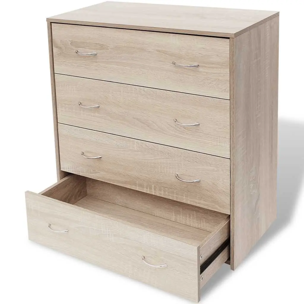 Sideboard Storage Cabinet Oak Colour 4 Drawers 60 x 30.5 x 71 cm