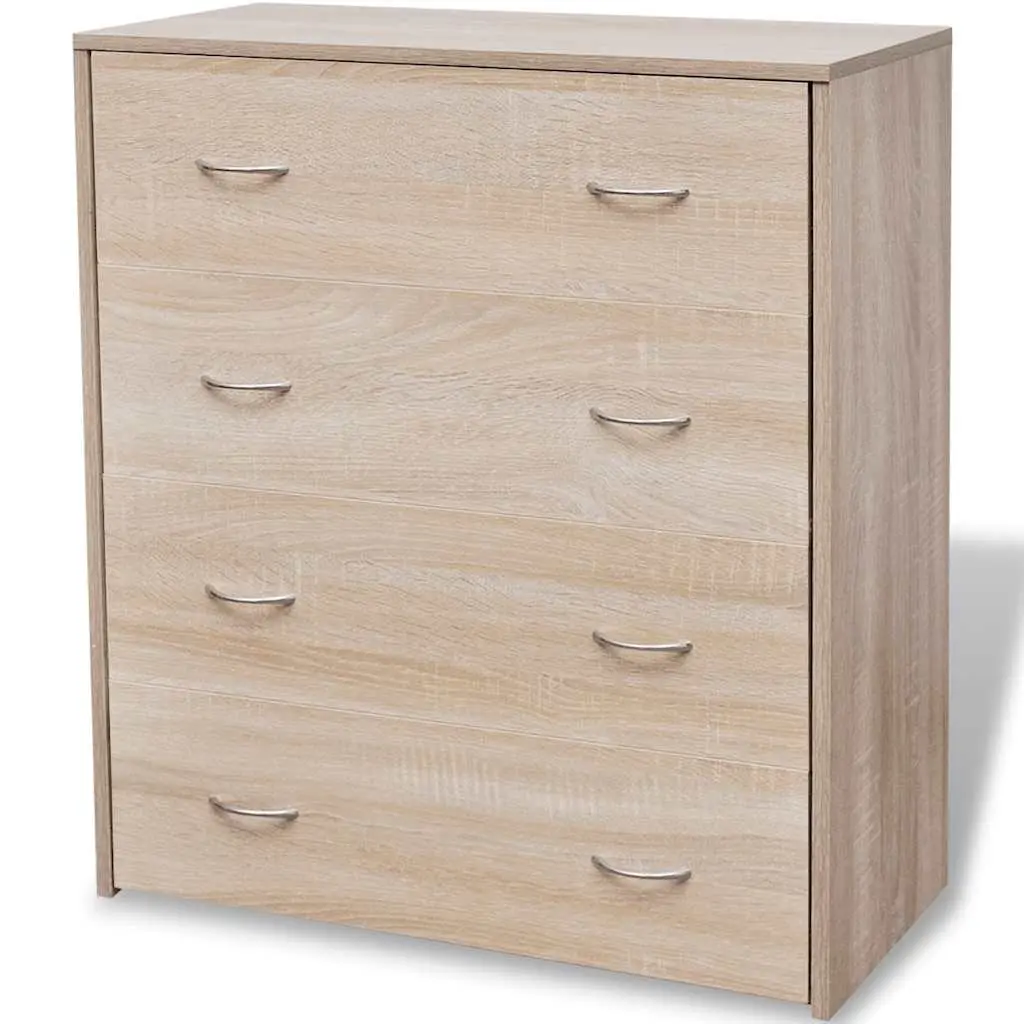 Sideboard Storage Cabinet Oak Colour 4 Drawers 60 x 30.5 x 71 cm