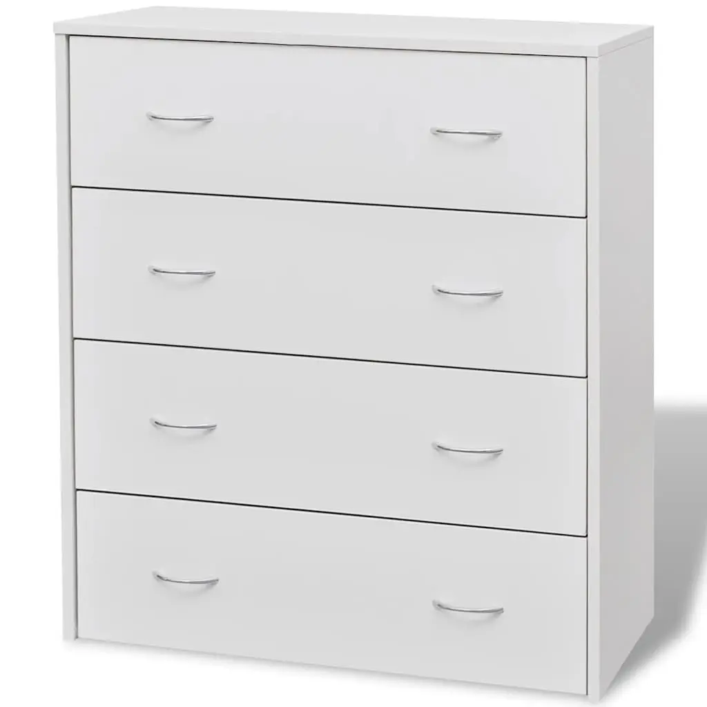 Sideboard Storage Cabinet with 4 Drawers White Engineered Wood 60 x 30.5 x 71 cm
