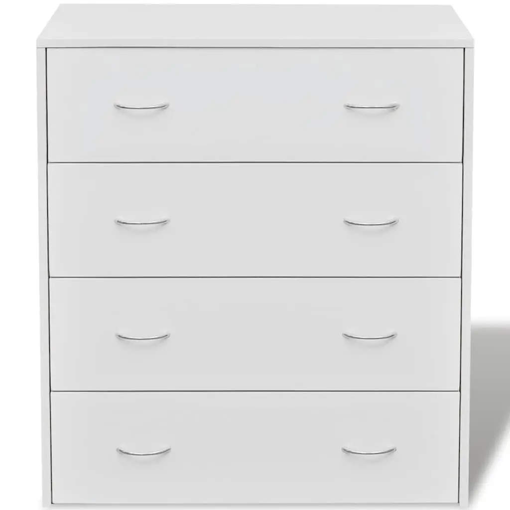 Sideboard Storage Cabinet with 4 Drawers White Engineered Wood 60 x 30.5 x 71 cm