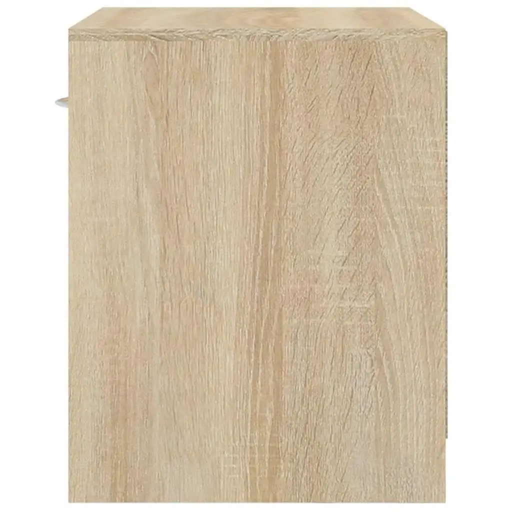 Bedside Table 2 Piece Set Nightstand with Drawer Storage Cabinet Brown Oak