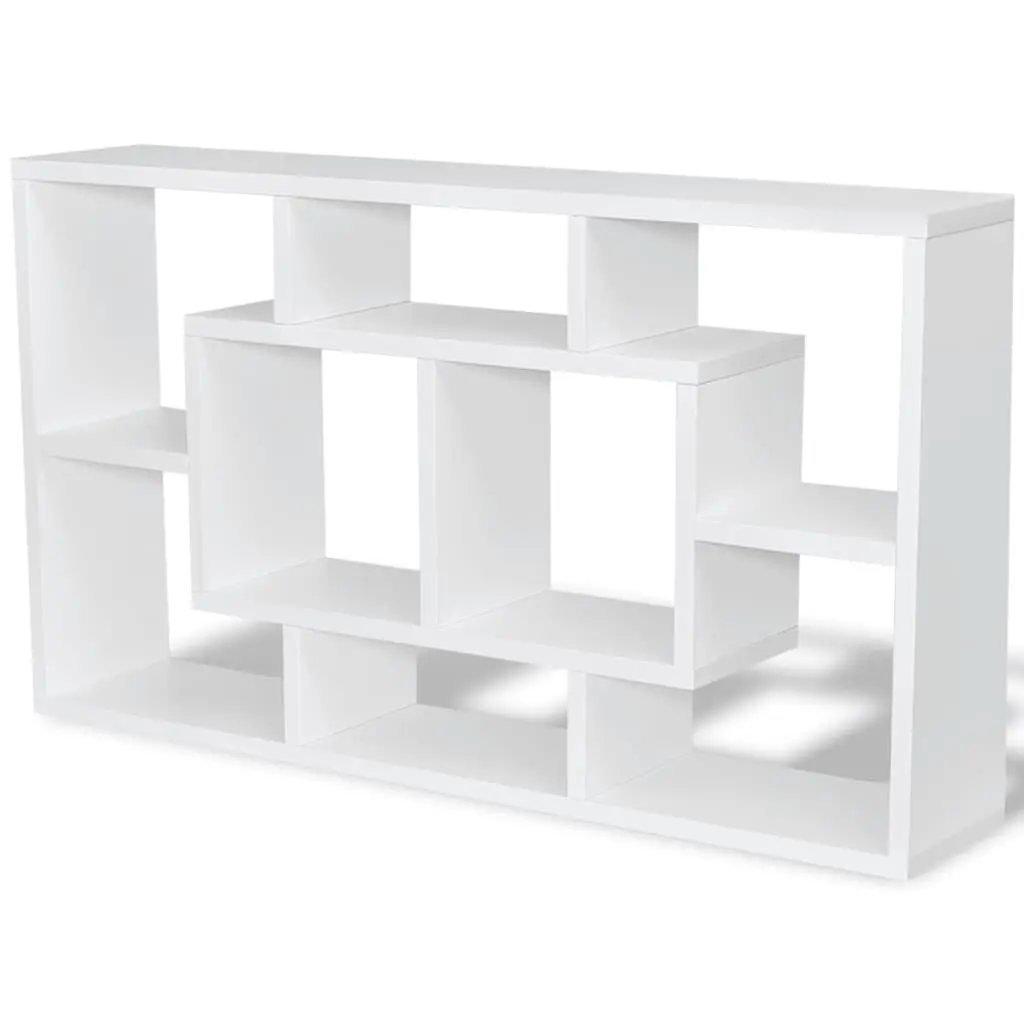 Floating Wall Display Shelf White 8 Compartments Storage Cube Ledge