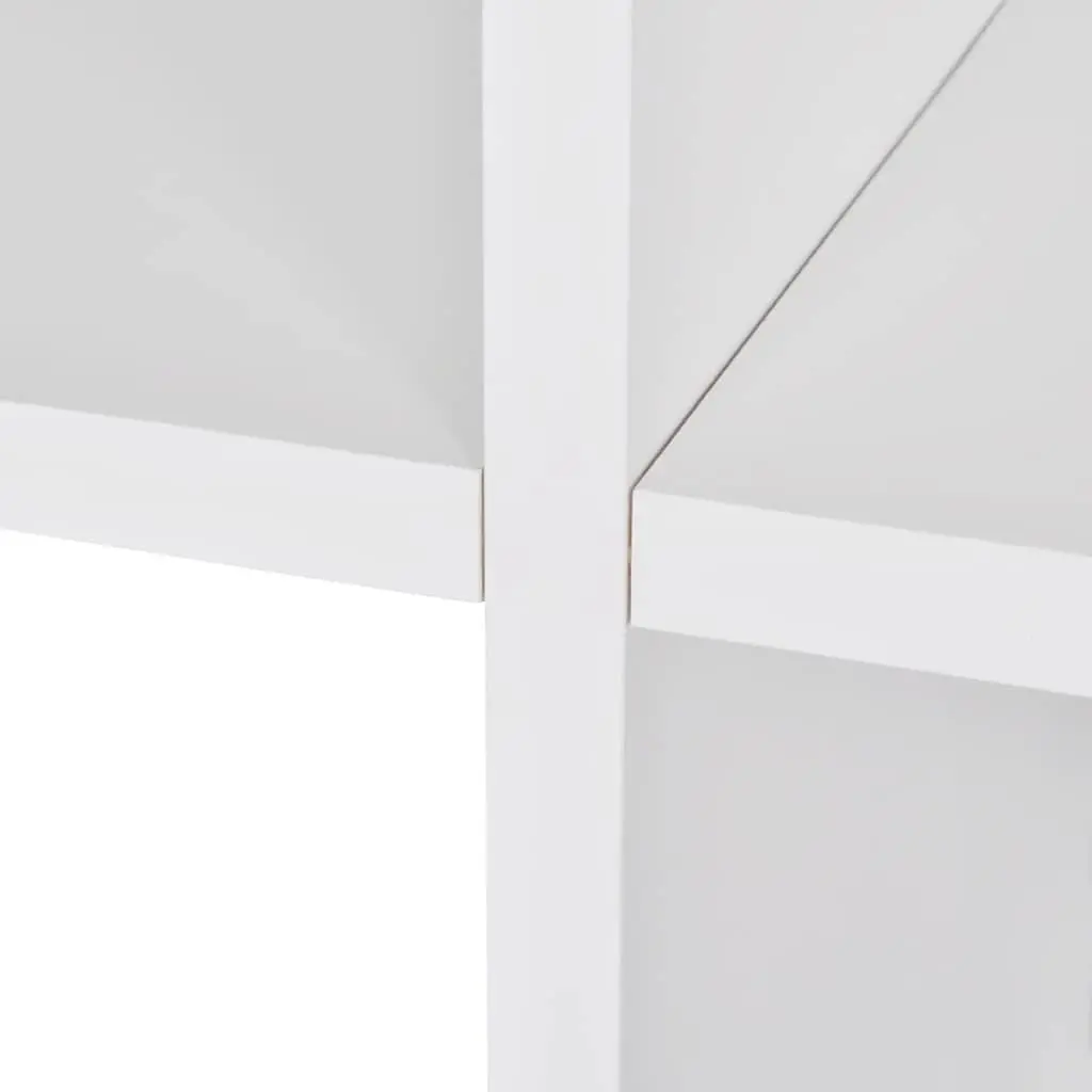 Staircase Bookcase White 107cm 6 Compartments Open Display Shelf Unit