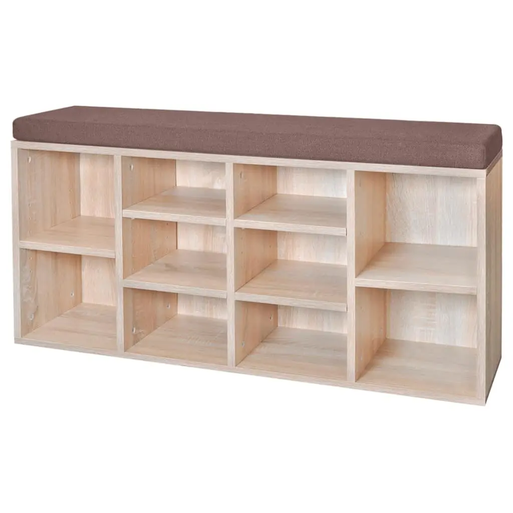 Shoe Storage Bench with 10 Compartments