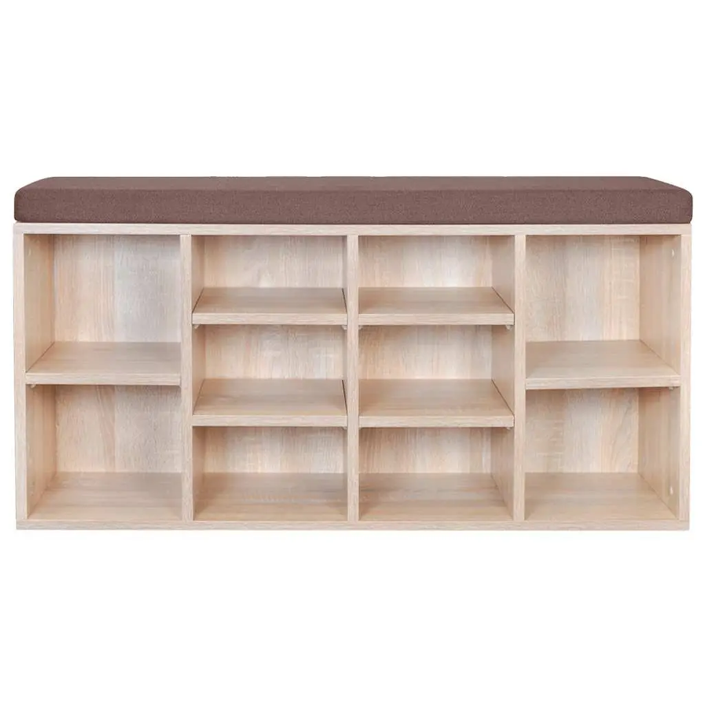 Shoe Storage Bench with 10 Compartments