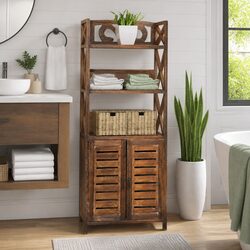 Create Order in Your Bathroom with Our Brown Storage Cabinet