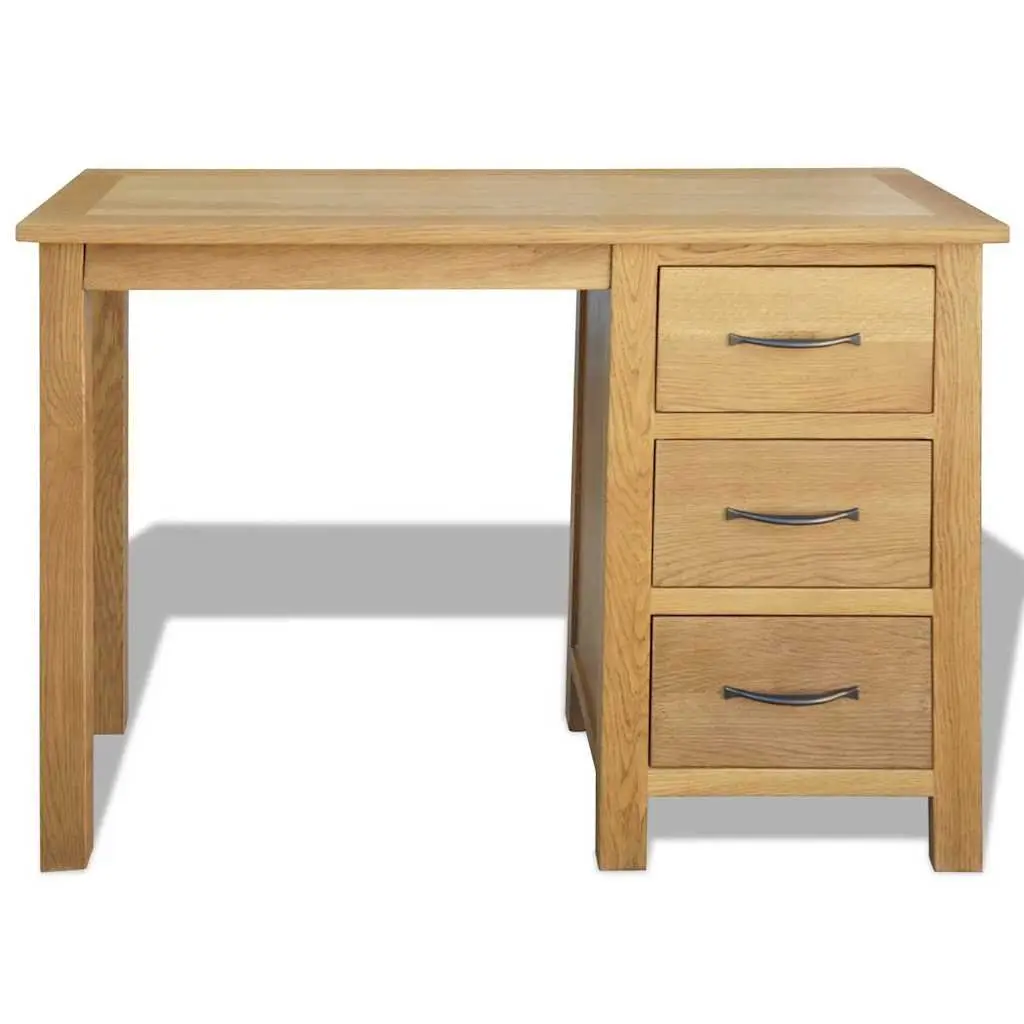Solid Oak Wood Desk 3 Drawers 106 x 40 x 75 cm
