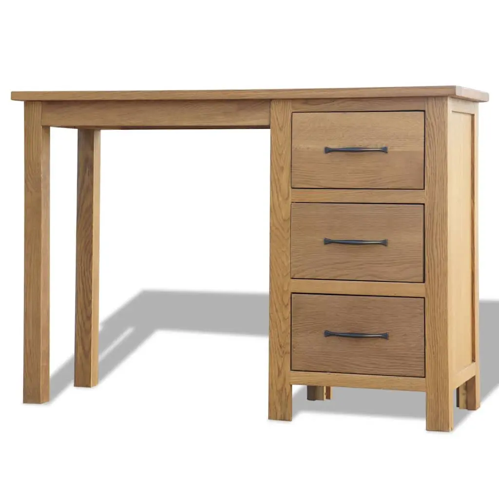 Solid Oak Wood Desk 3 Drawers 106 x 40 x 75 cm