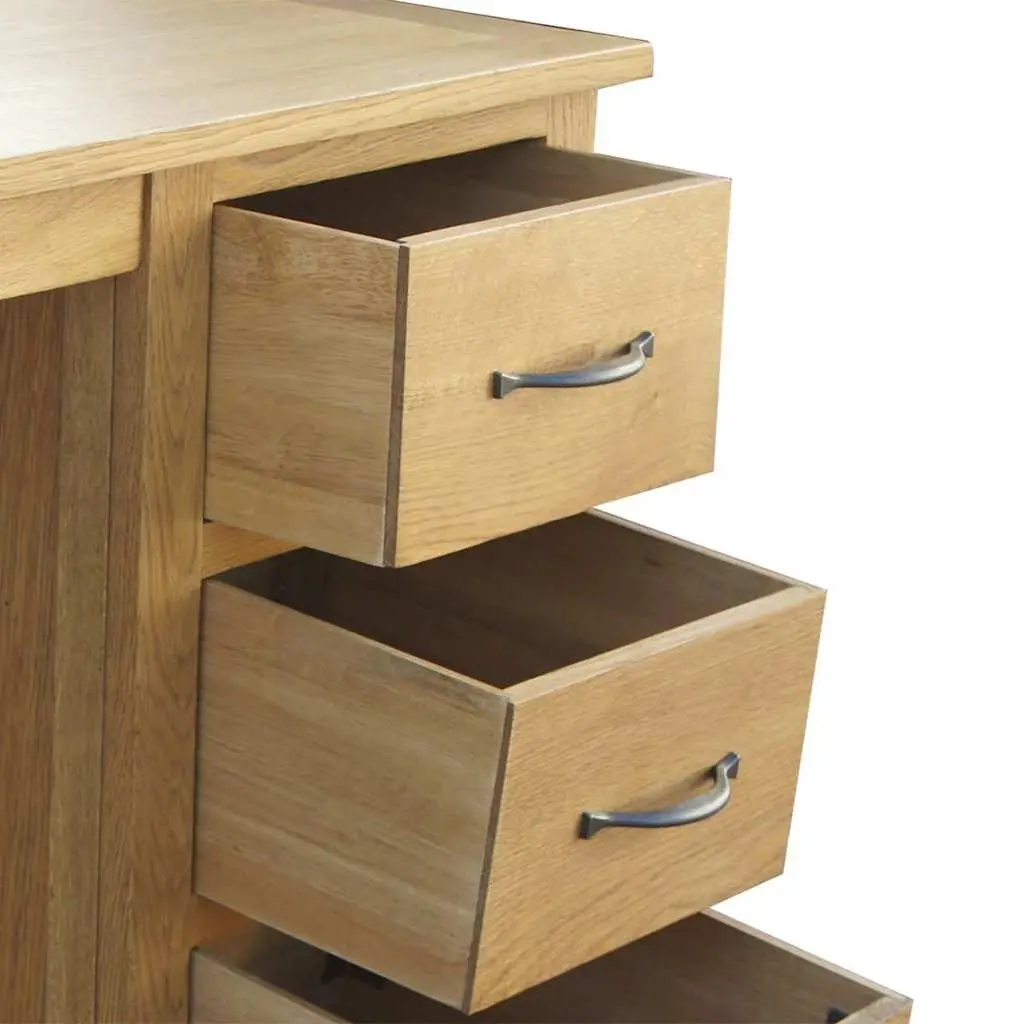 Solid Oak Wood Desk 3 Drawers 106 x 40 x 75 cm