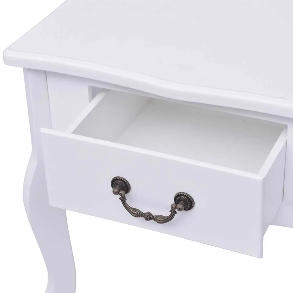 Bedside Cabinet Compact White Nightstand with Drawer