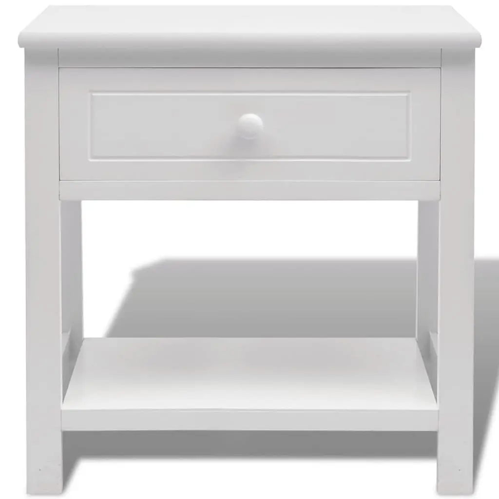 Bedside Cabinet White Nightstand Bedroom Side Table Drawer Storage Cabinet