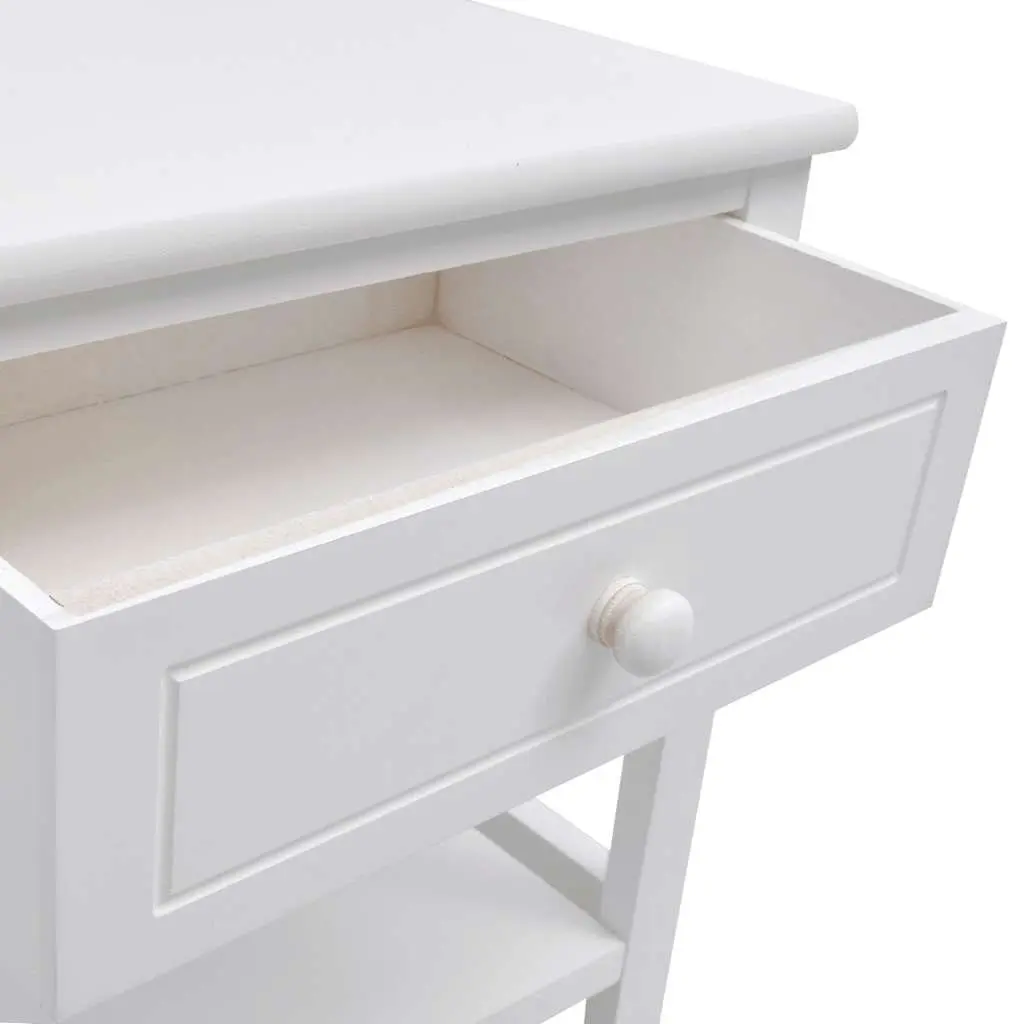 Bedside Cabinet White Nightstand Bedroom Side Table Drawer Storage Cabinet