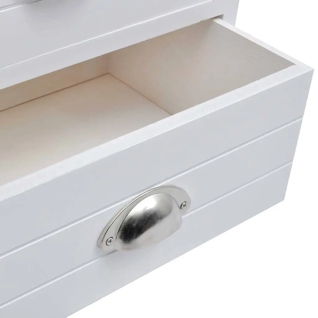 Bedside Tables French Country House Style White 2 Piece Nightstands Storage Cabinets