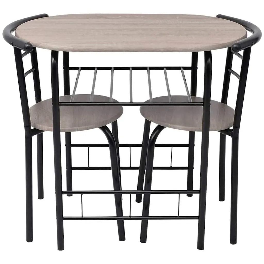 Breakfast Bar Set Compact Modern Kitchen Dining Furniture Black 2 Stools
