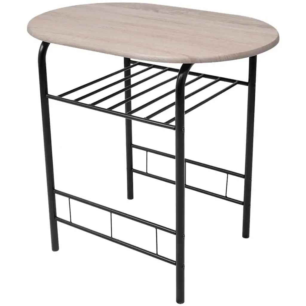 Breakfast Bar Set Compact Modern Kitchen Dining Furniture Black 2 Stools
