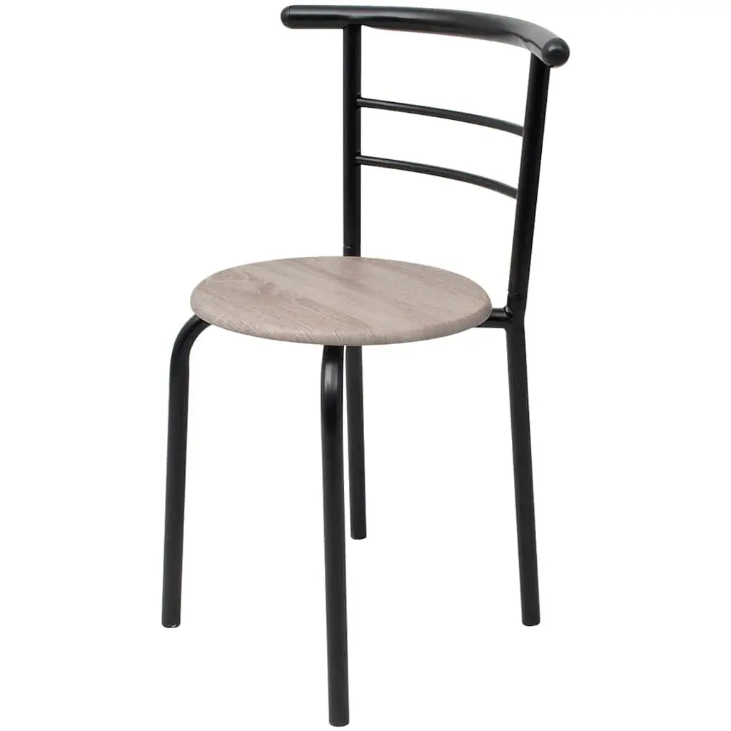 Breakfast Bar Set Compact Modern Kitchen Dining Furniture Black 2 Stools