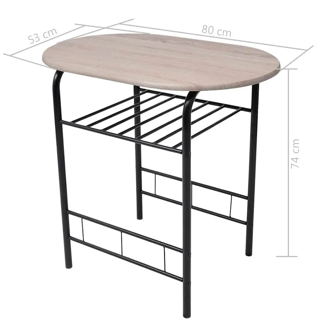 Breakfast Bar Set Compact Modern Kitchen Dining Furniture Black 2 Stools