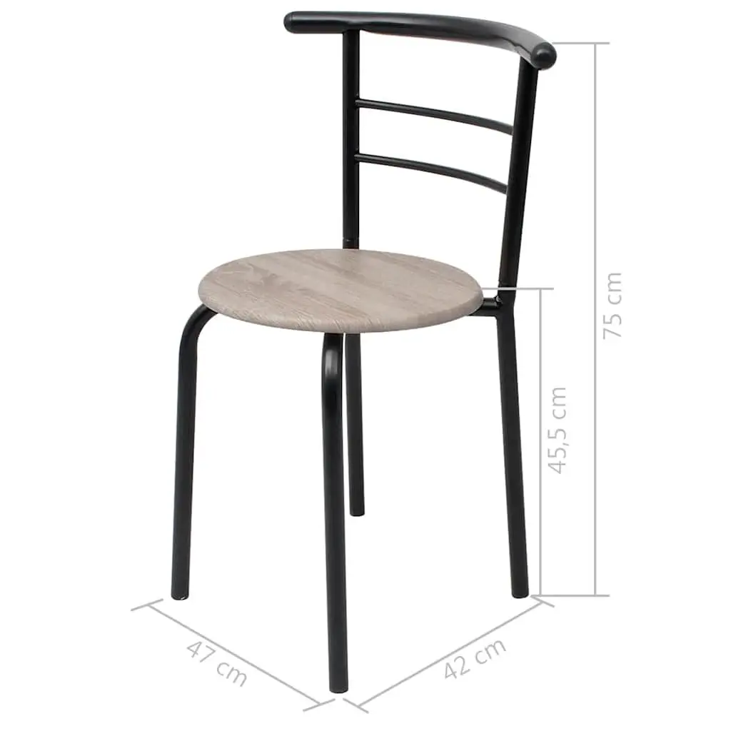 Breakfast Bar Set Compact Modern Kitchen Dining Furniture Black 2 Stools
