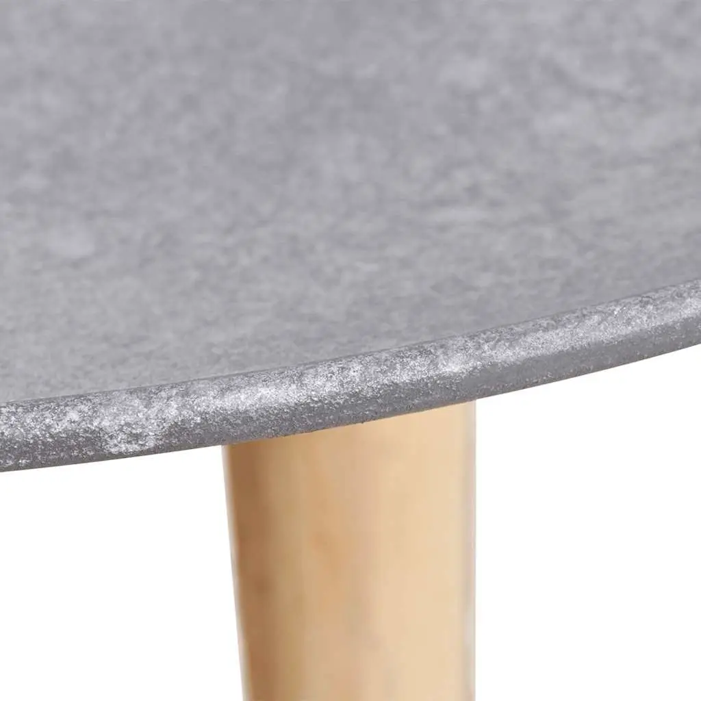 Side Table Set of 2 Round Concrete Grey 55cm 44cm