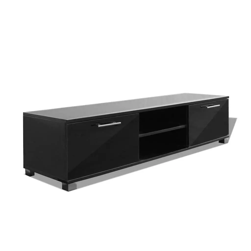 TV Cabinet High-Gloss Black Modern Sideboard Storage Shelves 120 x 40.5 x 35 cm
