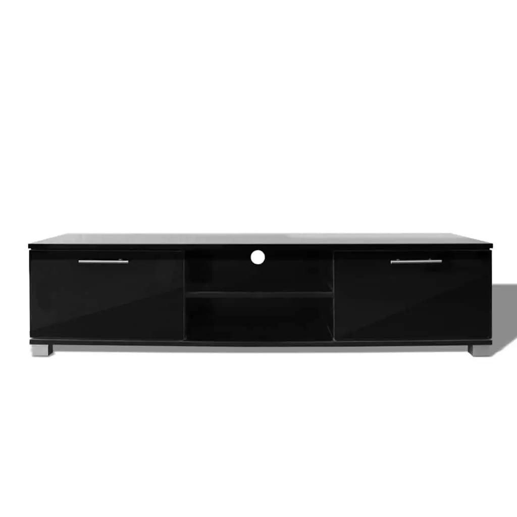 TV Cabinet High-Gloss Black Modern Sideboard Storage Shelves 120 x 40.5 x 35 cm