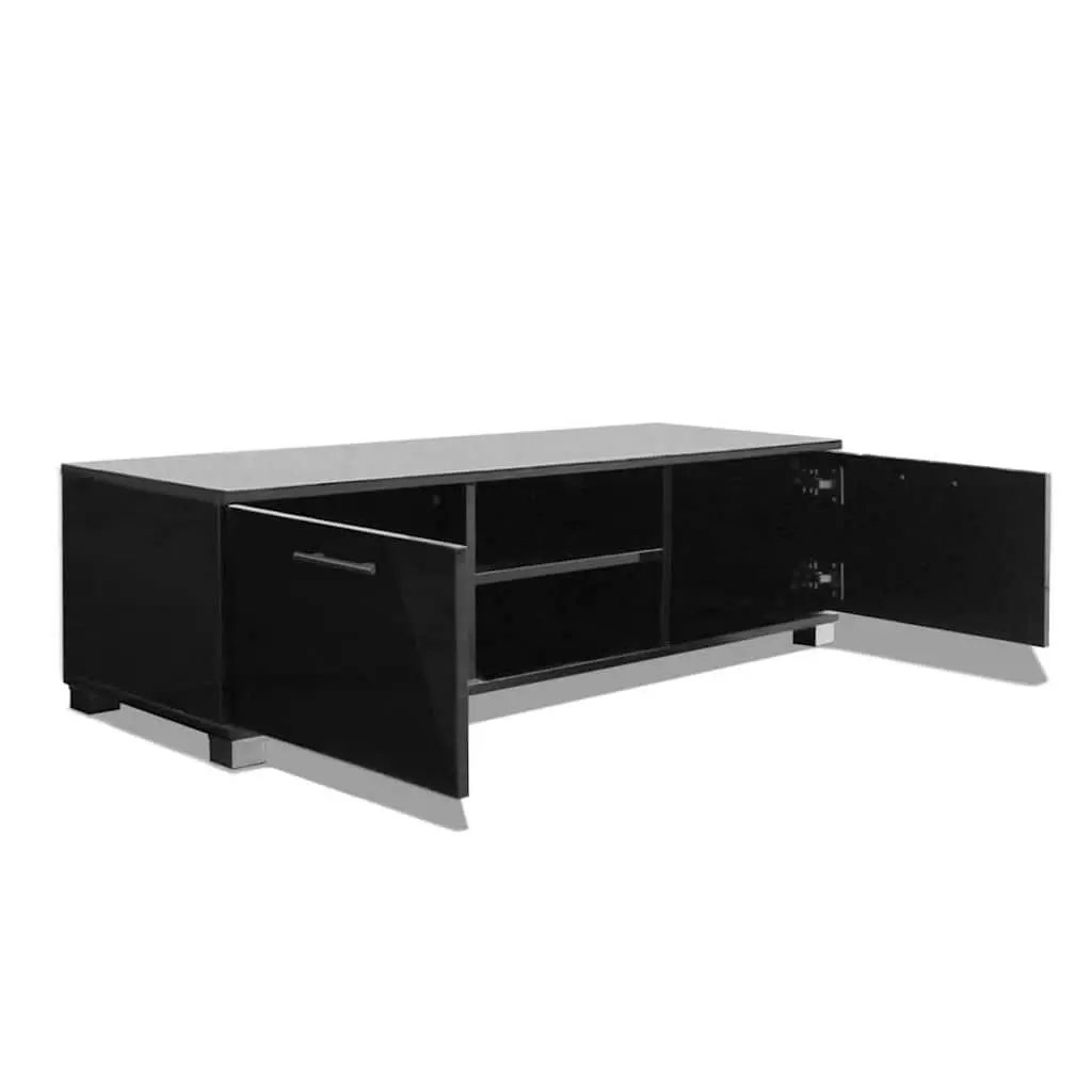 TV Cabinet High-Gloss Black Modern Sideboard Storage Shelves 120 x 40.5 x 35 cm