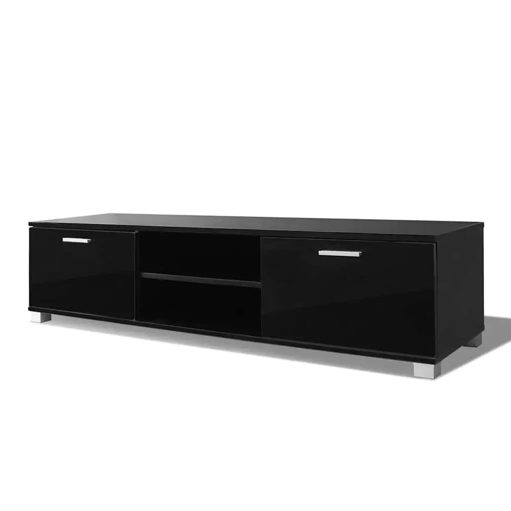 High-Gloss Black TV Cabinet
