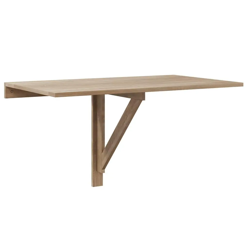 Folding Wall Table Space Saving Brown 100x60 cm Mounted Foldable