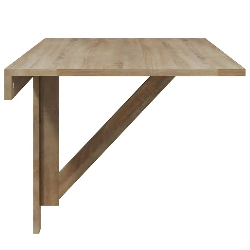 Folding Wall Table Space Saving Brown 100x60 cm Mounted Foldable