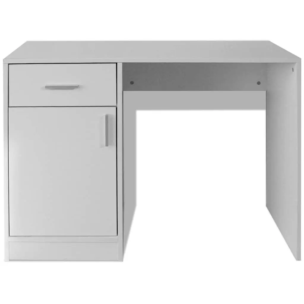 White Desk with Drawer and Cabinet Modern Office Study Bedroom Furniture 100cm x 40cm x 73cm