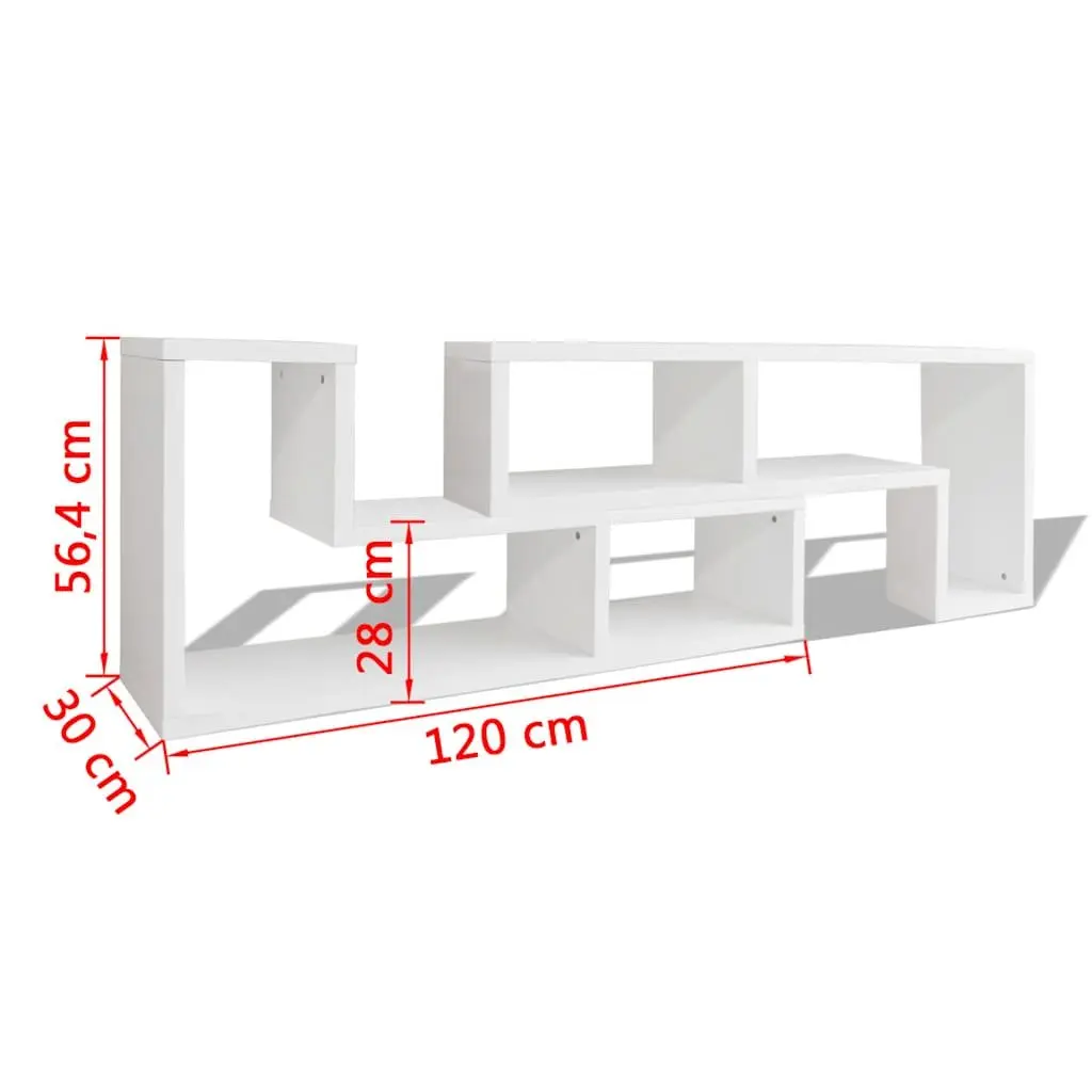 TV Cabinet L-Shaped White Storage Unit Media Entertainment Shelving Furniture