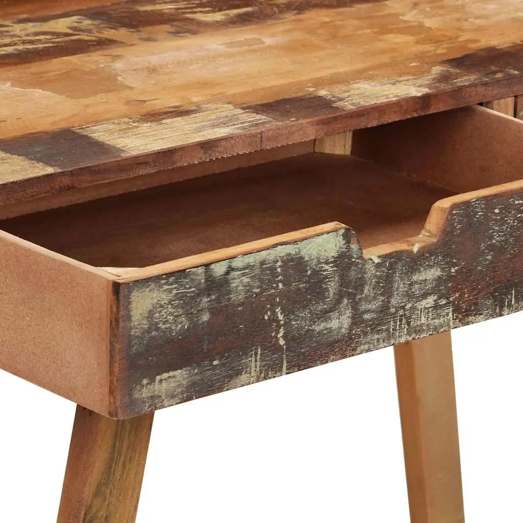 Desk Vintage Style Solid Reclaimed Wood with Two Drawers