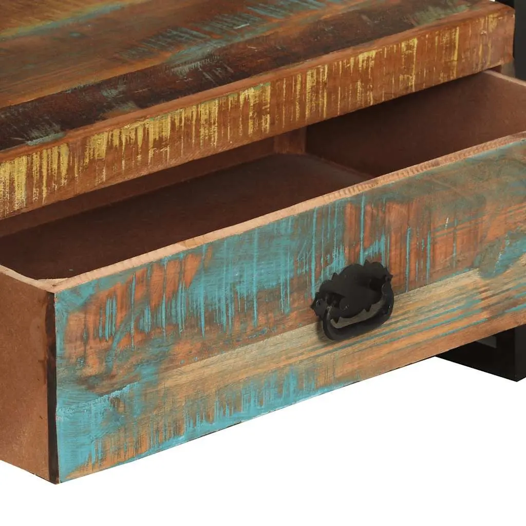 TV Cabinet Solid Reclaimed Wood Vintage Style Furniture Storage Drawers Shelf