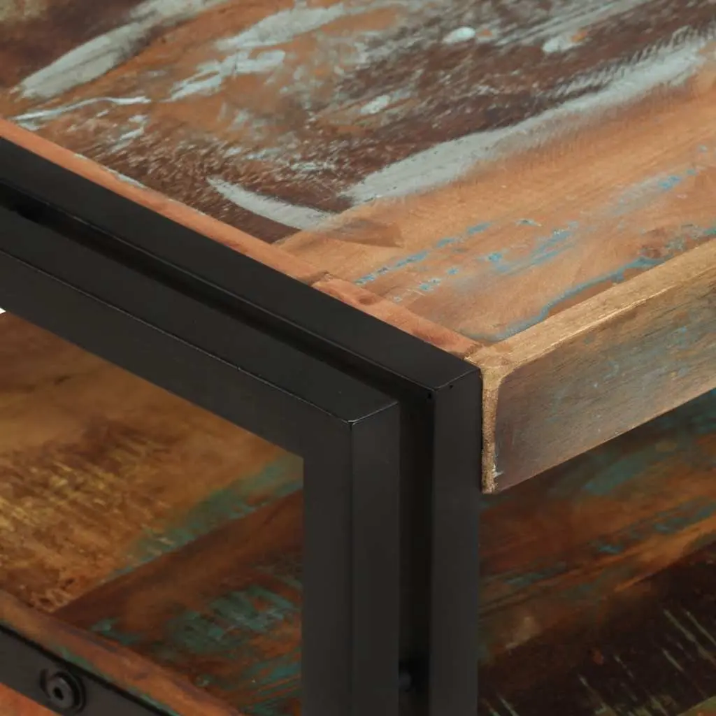 TV Cabinet Solid Reclaimed Wood Vintage Style Furniture Storage Drawers Shelf