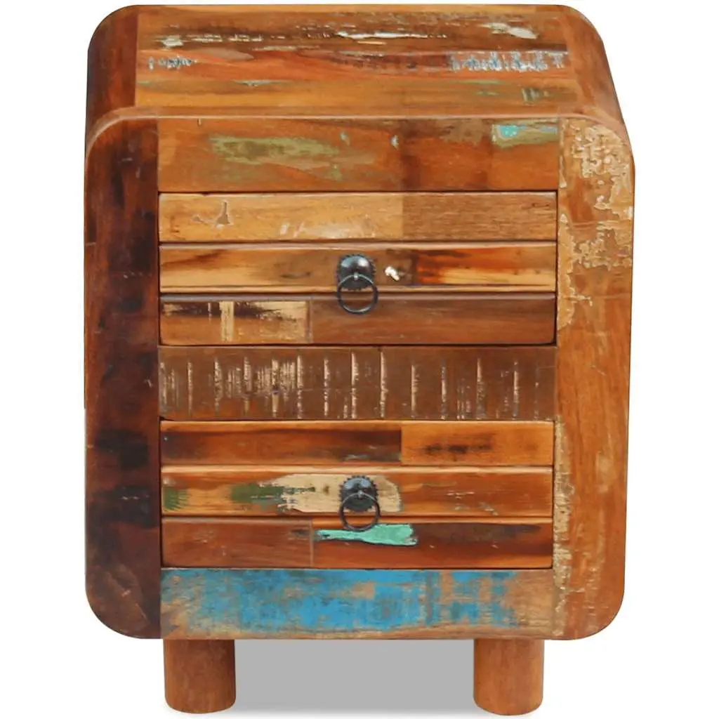 Bedside Table Solid Reclaimed Wood Night Cabinet 43x33x51 cm 2 Drawers Brown