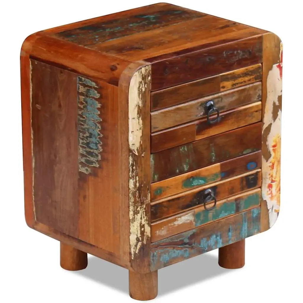 Bedside Table Solid Reclaimed Wood Night Cabinet 43x33x51 cm 2 Drawers Brown