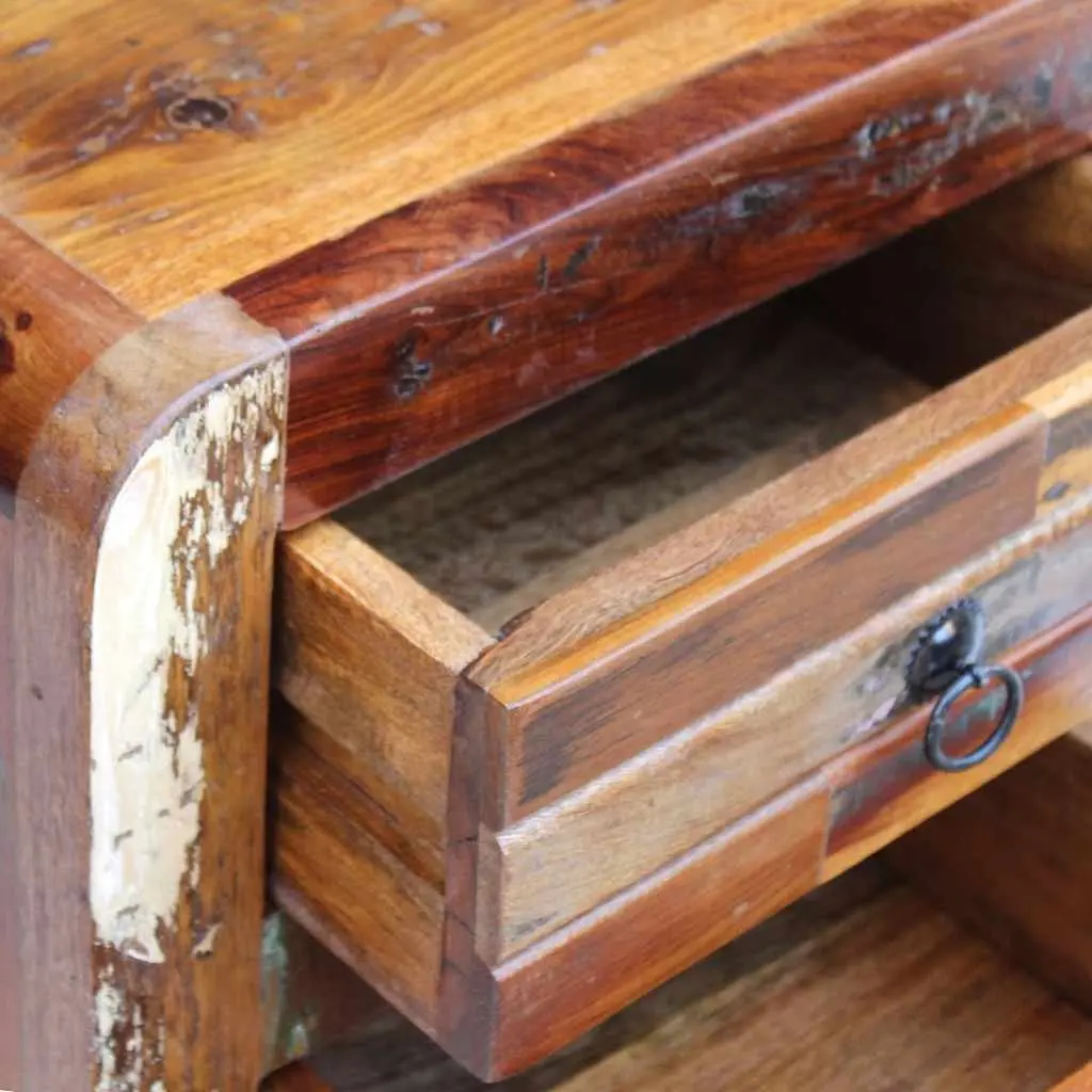 Bedside Table Solid Reclaimed Wood Night Cabinet 43x33x51 cm 2 Drawers Brown