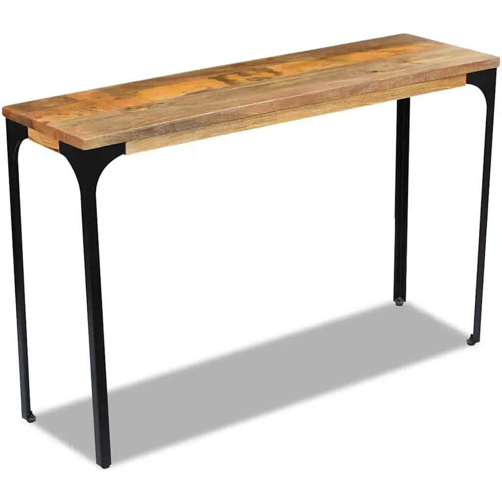 Wooden Console Table Handcrafted Solid Wood 120x35x76cm Living Room Accent Furniture