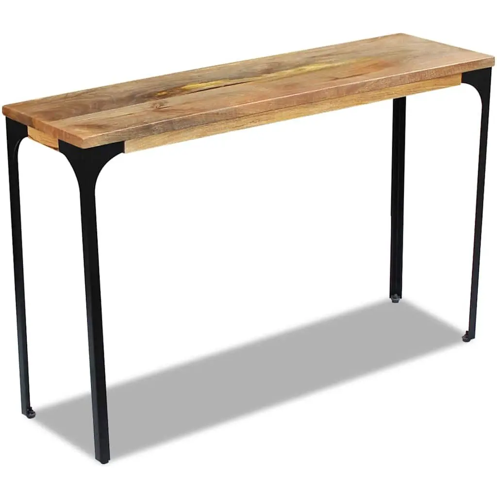 Wooden Console Table Handcrafted Solid Wood 120x35x76cm Living Room Accent Furniture