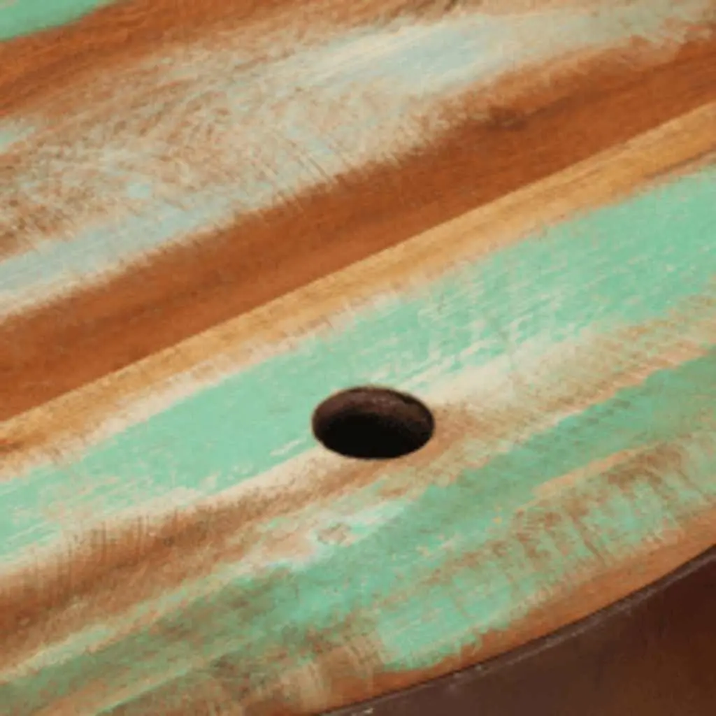Two Piece Bowl Shaped Coffee Table Set Reclaimed Wood Multicolour