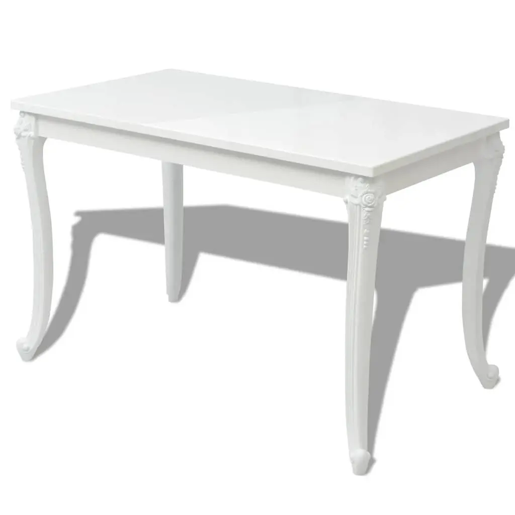 Dining Table 116x66x76 cm in High Gloss White