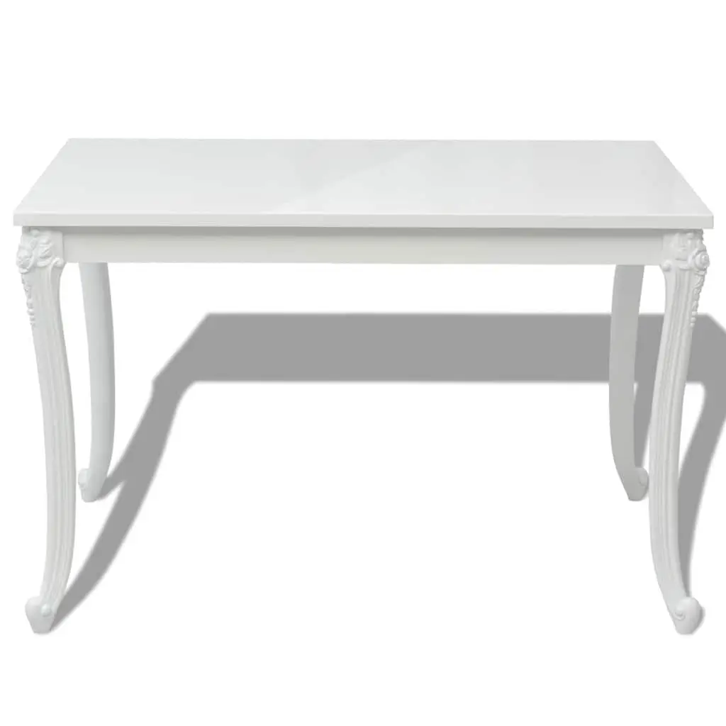 Dining Table 116x66x76 cm in High Gloss White