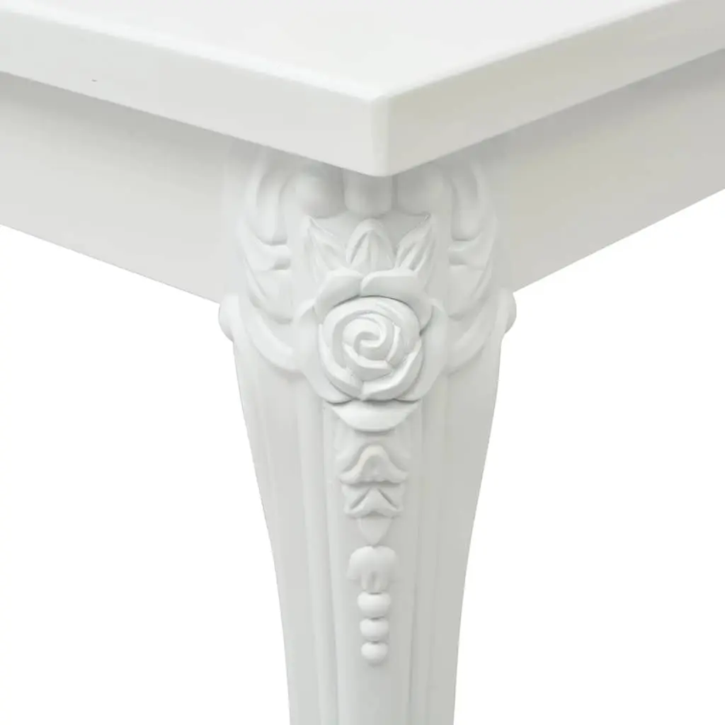 Dining Table 116x66x76 cm in High Gloss White