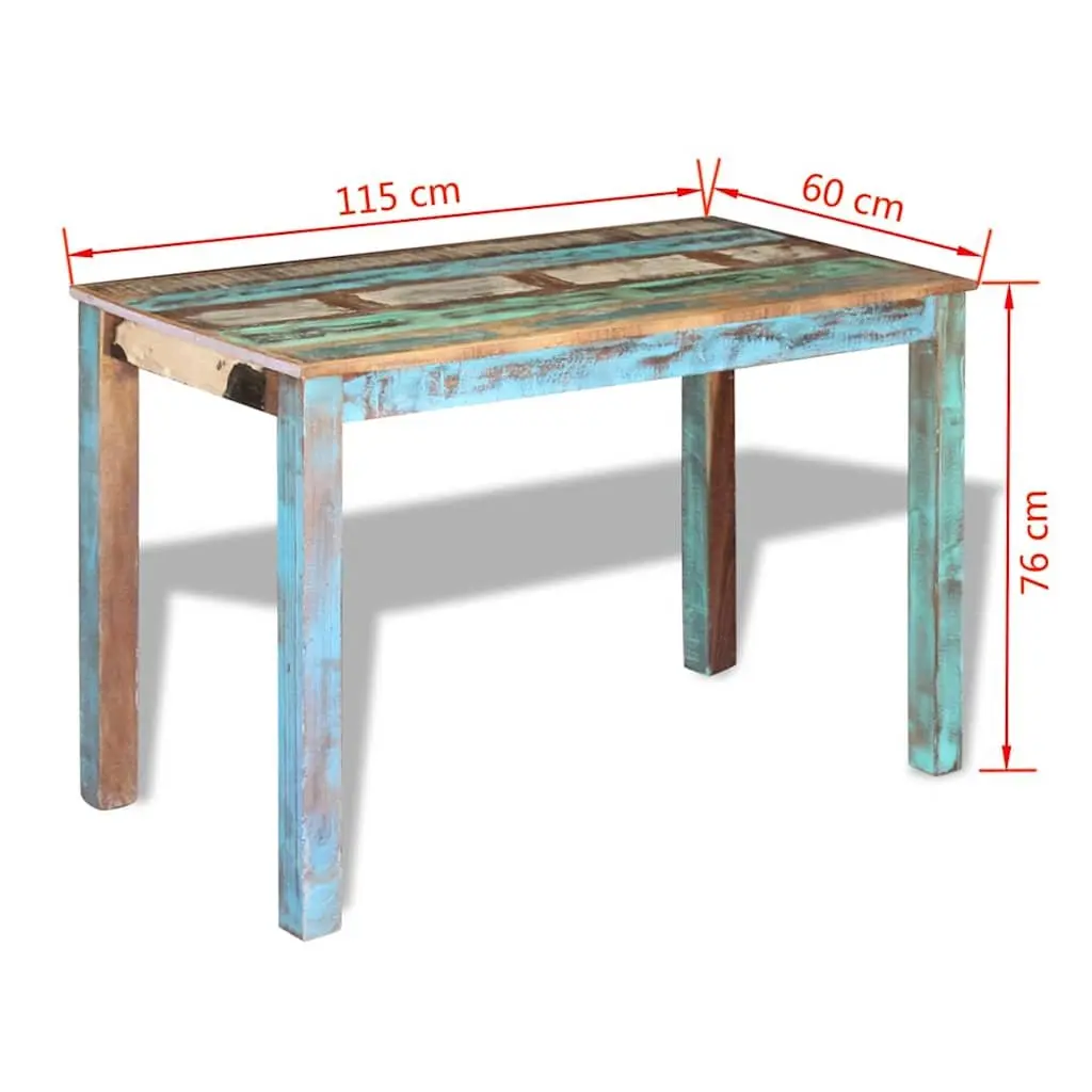 Dining Table Antique Style Solid Reclaimed Wood Handmade 115 x 60 x 76 cm