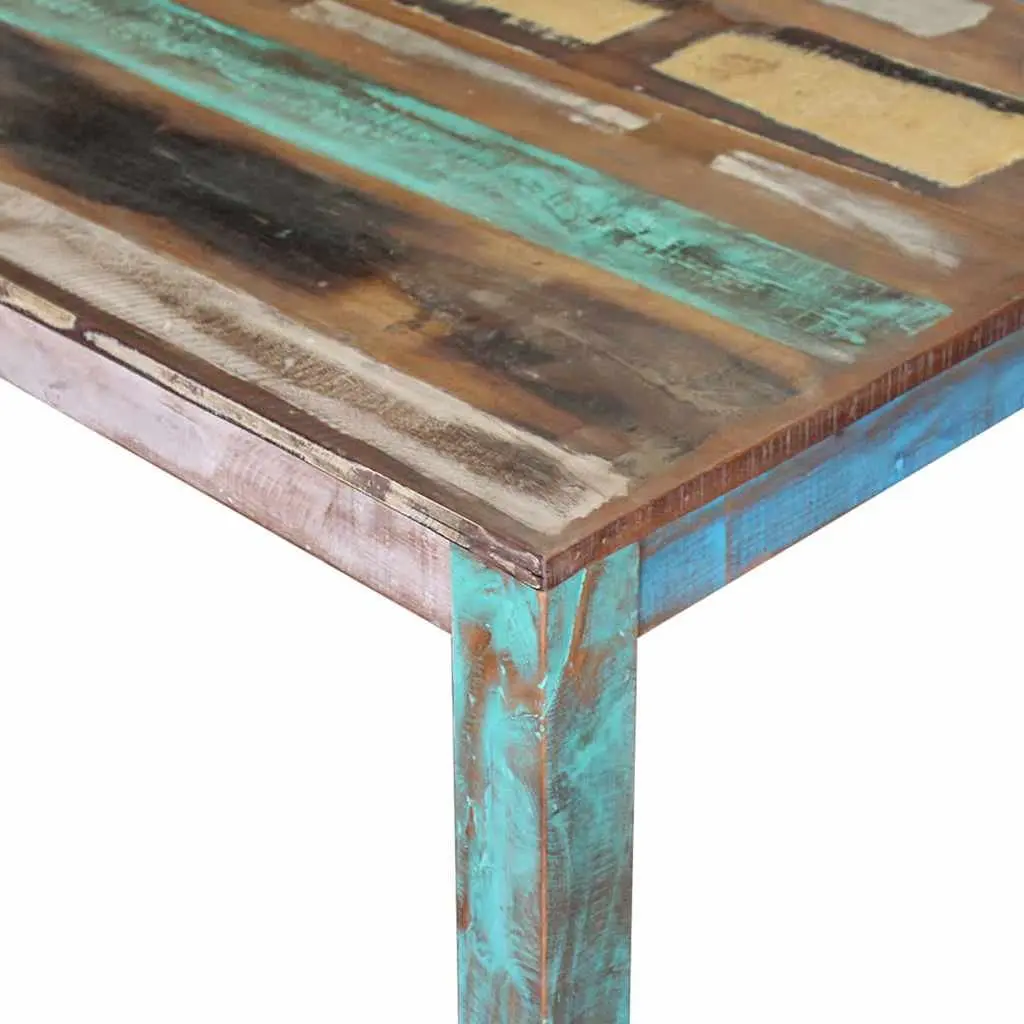 Antique Style Dining Table Solid Reclaimed Wood Kitchen Room Furniture